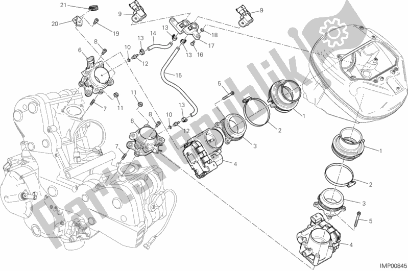 Todas as partes de Corpo Do Acelerador do Ducati Hypermotard 939 SP USA 2017